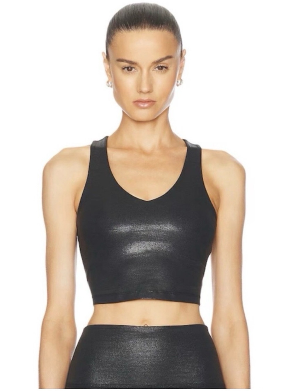 Beyond Yoga Glow On Black Metallic Tank